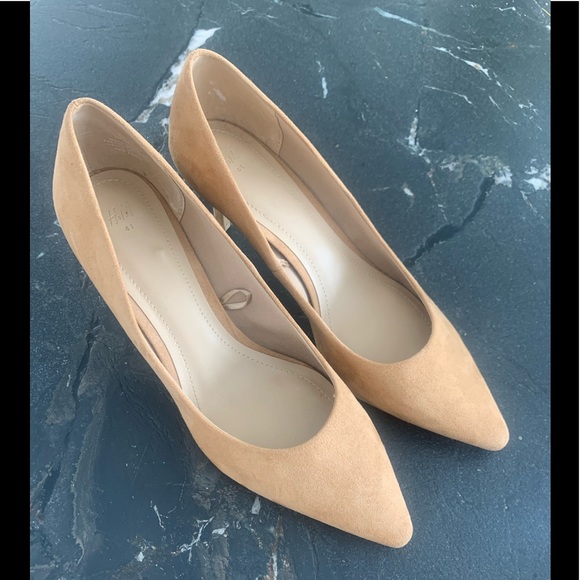 EUC Pointed Toe H&M VEGAN Suede Pumps 3” US 9.5 EU 41 - Picture 5 of 10